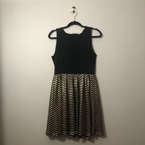 Black & Gold A-line Dress